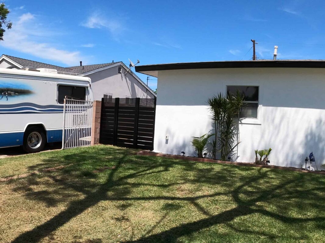 Black Aluminum fence and pedestrian gate