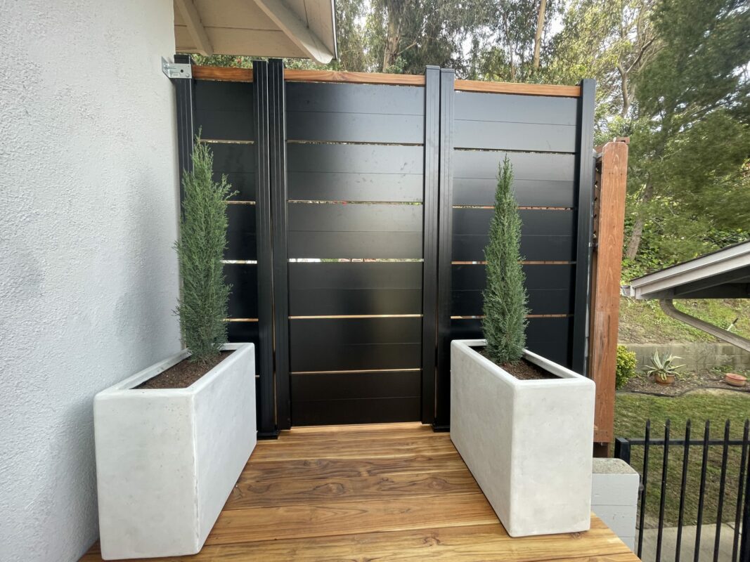 Black Aluminum gate and side panel