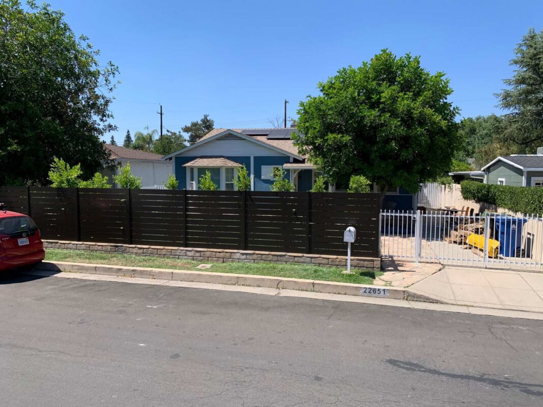 Brown Aluminum fence