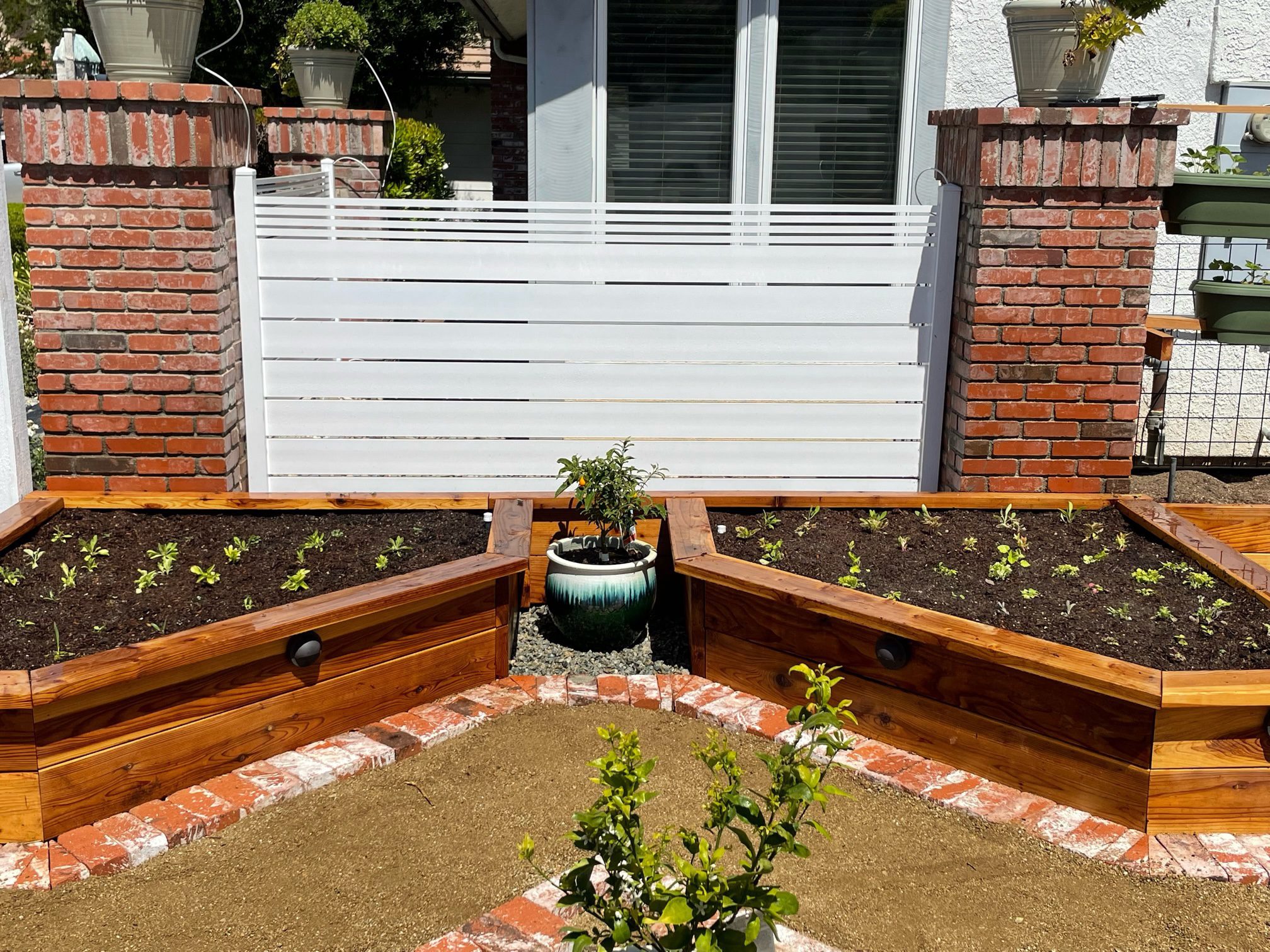 White privacy fence
