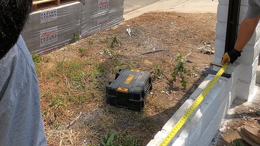 Original Alumission installation detail measuring between the receiving post channels