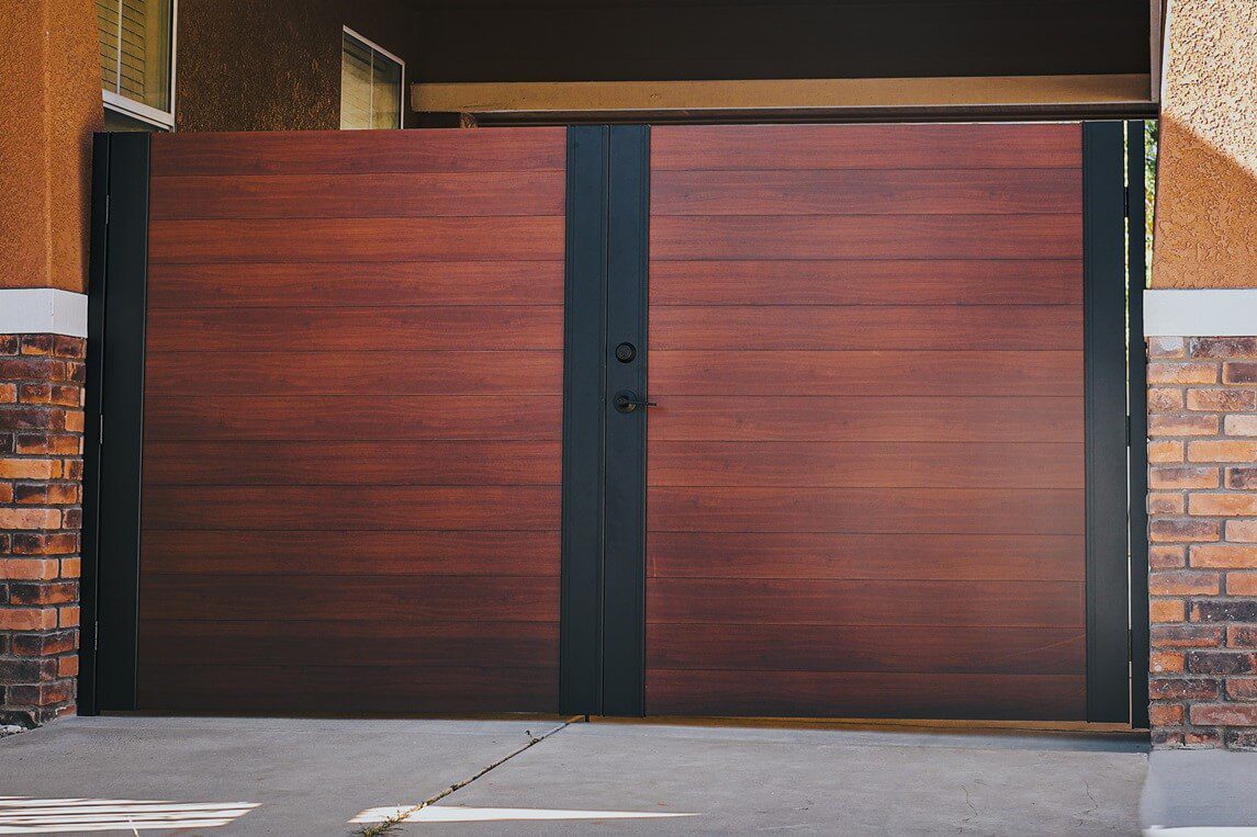 double swing gate from Alumission Modern Aluminum Fences & Gates