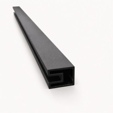 1 Inch Aluminum Slat For Glass in Black powder-coated finish