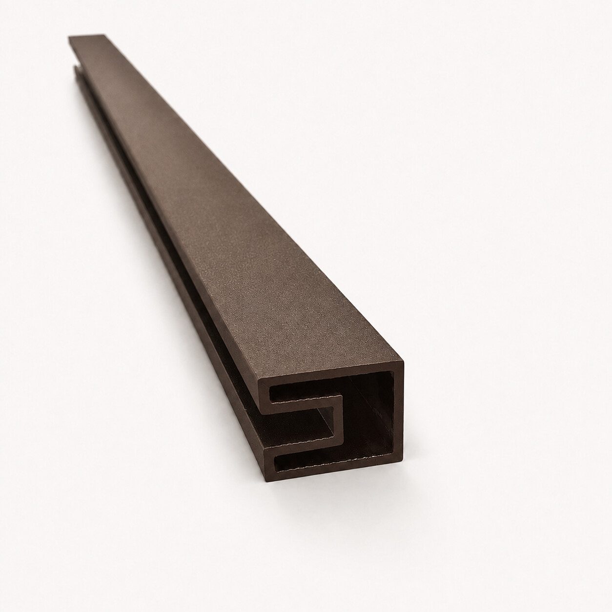 1 Inch Aluminum Slat For Glass in Bronze powder-coated finish