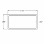 2.5 inch aluminum slat cross-section showing 2.500 inch width, 0.803 inch height, and 0.053 inch wall thickness