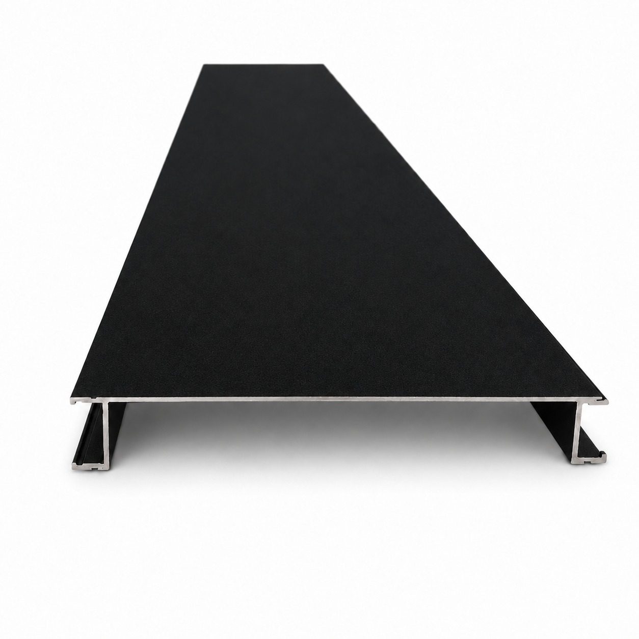 6 inch aluminum snap slat profile in deep matte black powder coat
