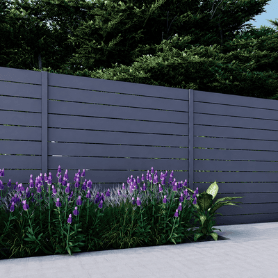 Aluminum Fence Dark Gray Los Angeles Style