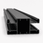 Black aluminum post with two channels, 3.5 x 1.75 inch profile