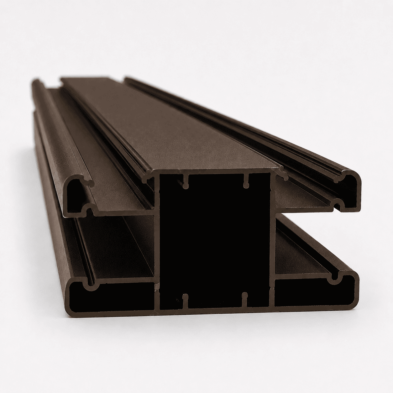 Bronze aluminum post with two channels, 3.5 x 1.75 inch profile