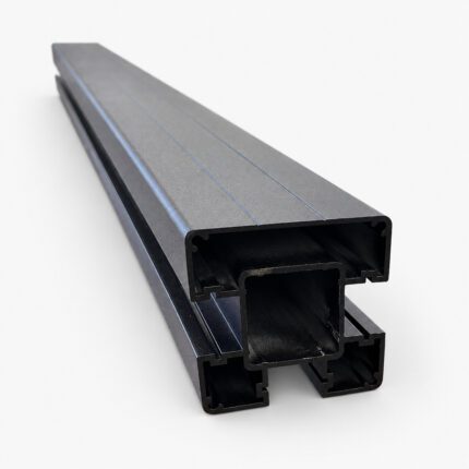 Aluminum Post 3 Channel in Black powder-coated finish