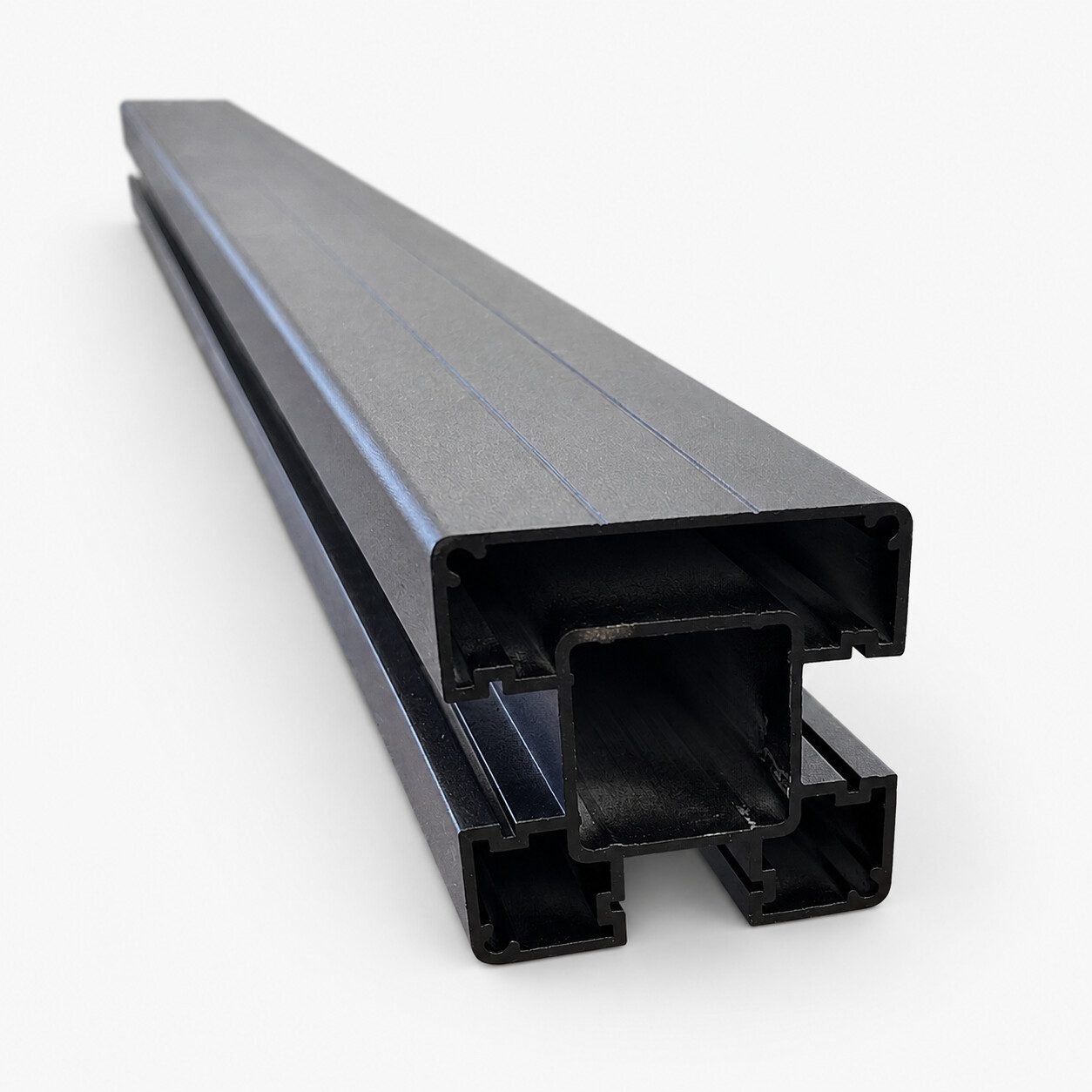 Aluminum Post 3 Channel in Black powder-coated finish