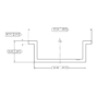 Aluminum Post Cover For Channels cross-section drawing with important profile dimensions and wall thickness