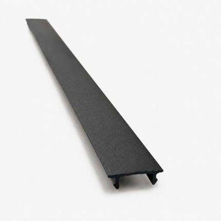 Aluminum Snap Cover For Post 2 Channels in Black powder-coated finish