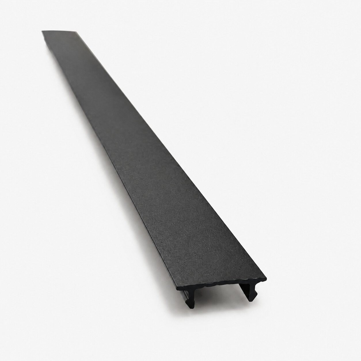 Aluminum Snap Cover For Post 2 Channels in Black powder-coated finish
