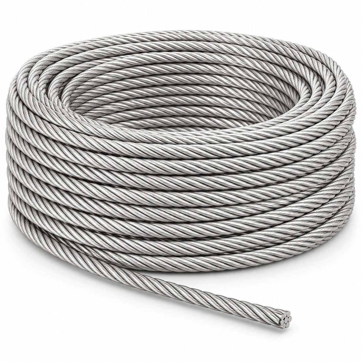 500 feet of 1/8 inch silver stainless steel cable for cable railing