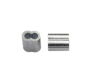 Aluminum double-barrel cable crimp sleeve for adjusting gate anti-sag cable length