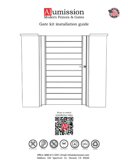 Alumission aluminum gate kit installation guide page 1