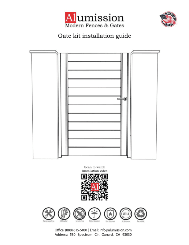 Corrected Alumission gate installation guide, page 1 of 4
