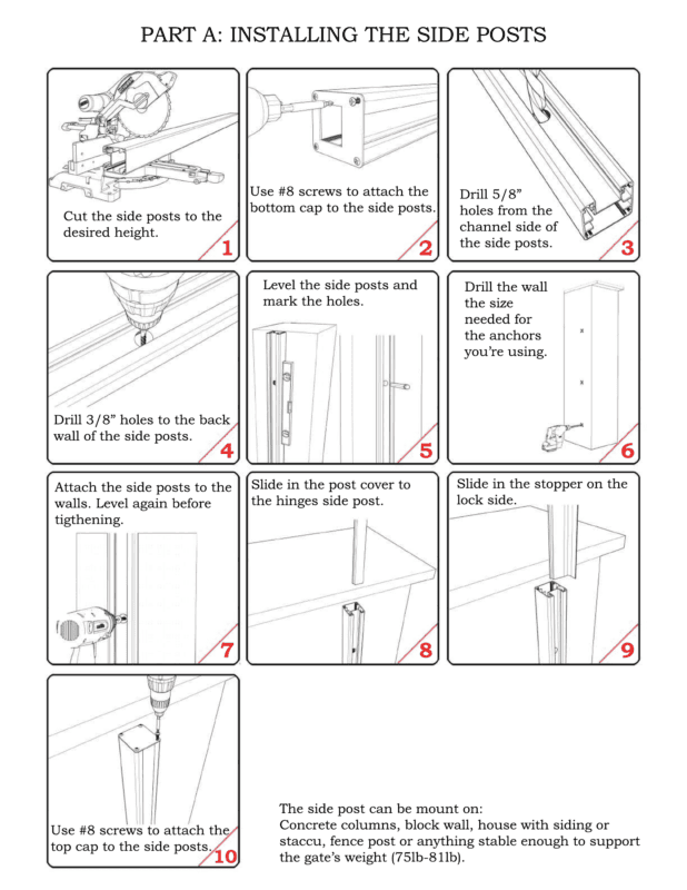Corrected Alumission gate installation guide, page 2 of 4