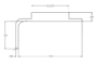 Aluminum Stopper For Gate Frame profile drawing with all dimensions labeled in inches