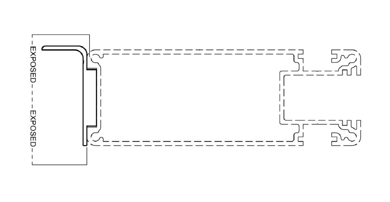 Aluminum Stopper For Gate Frame installation detail showing the stopper attached directly to the vertical gate frame