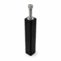 Black powder-coated steel T-connector for Alumission aluminum posts with stainless steel bolt and washer