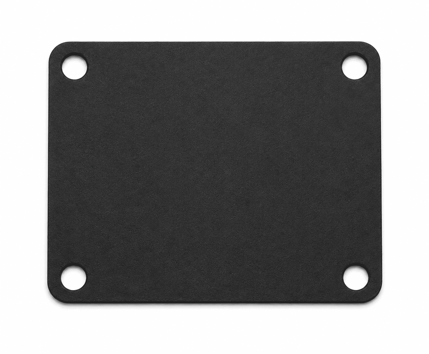 Aluminum Cap For Side Post in deep matte black powder-coated finish with four mounting holes