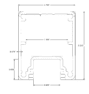 Aluminum Side Post cross-section with six key dimensions in inches