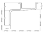 Aluminum Stopper For Side Post profile drawing with all dimensions labeled in inches