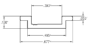 Aluminum Slide Side Cover For Gate Frame cross-section with dimensions in inches