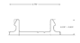 Aluminum Snap Cover For Post 2 Channels cross-section with overall width and height dimensions in inches