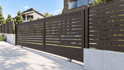 Aluminum Sliding Gate Kit – Los Angeles Style in Bronze – illustrative sliding gate design