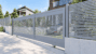 Aluminum Sliding Gate Kit – San Francisco Style in Light Gray – illustrative sliding gate design