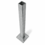 18-inch zinc-coated steel post base with 4-inch square mounting plate and four corner holes