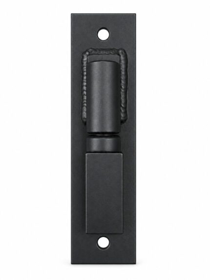 Front view of heavy-duty barrel gate hinge with 8 by 2 inch plate and two mounting holes