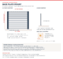 Proportional base-mounted aluminum railing shop drawing with 42-inch finished height, 48-inch post centers, steel base and cover dimensions