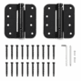 Black 4-inch adjustable self-closing gate hinges set of 2 with 20 mounting screws
