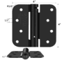 4-inch self-closing gate hinge dimensional drawing