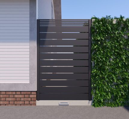 Dallas Style Aluminum Side Panel, 4 ft wide × 6 ft high, Black