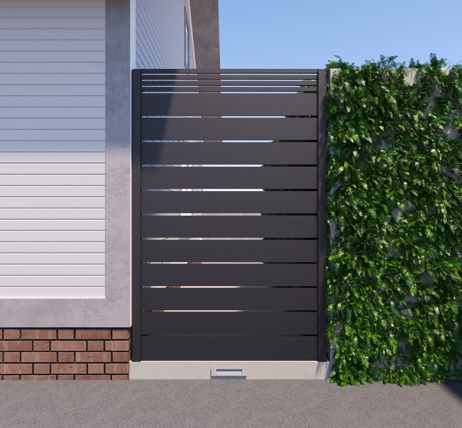 Dallas Style Aluminum Side Panel, 4 ft wide × 6 ft high, Black