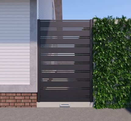 Miami Style Aluminum Side Panel, 4 ft wide × 6 ft high, Black