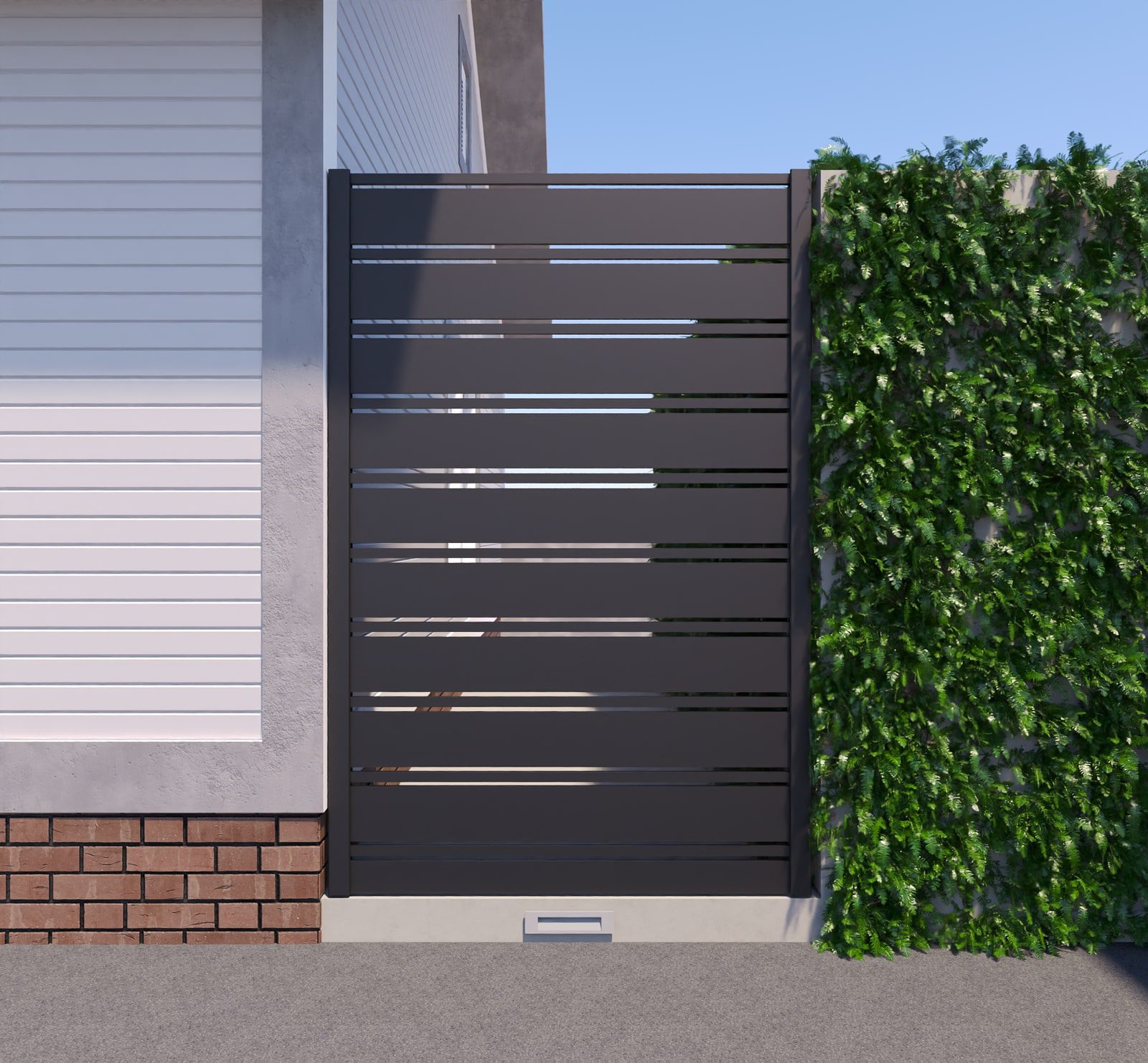 Miami Style Aluminum Side Panel, 4 ft wide × 6 ft high, Black
