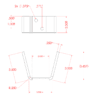 Technical drawing of the aluminum sliding gate catcher with dimensions in inches