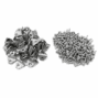 Pack of stainless steel 90-degree L-brackets with silver #8 stainless steel self-drilling screws