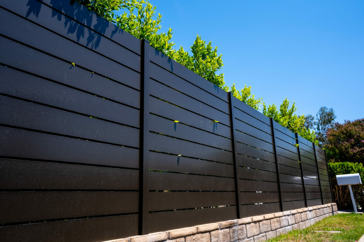 Brown aluminum fence