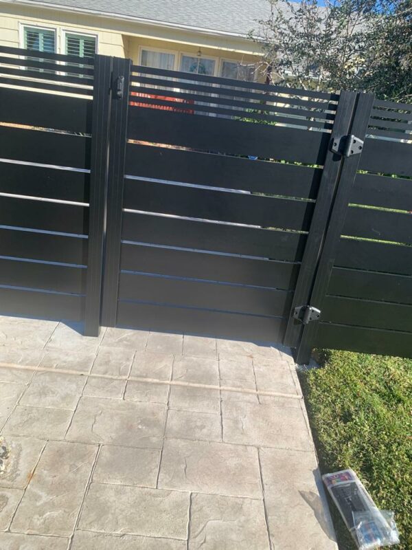 Black Aluminum fence and gate