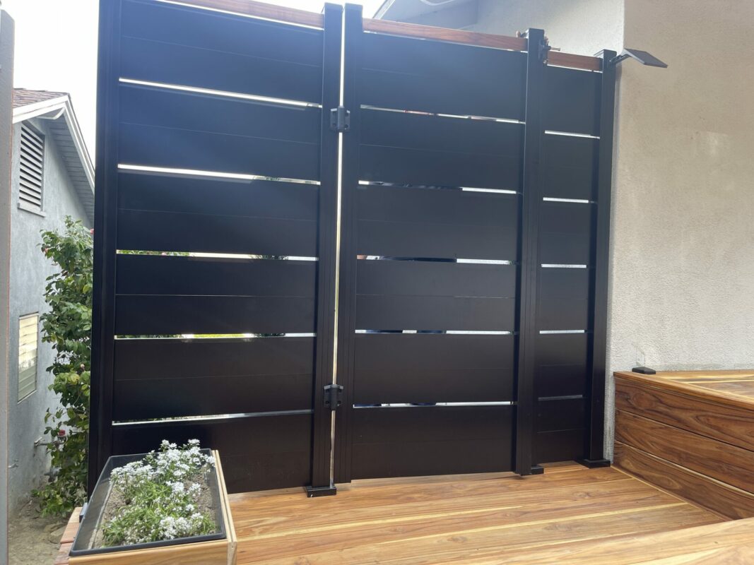 Black Aluminum gate and side panel