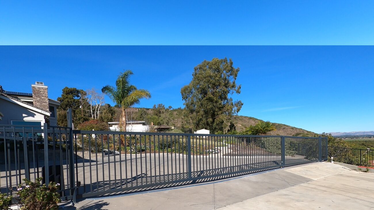 Black Aluminum sliding and swing gate