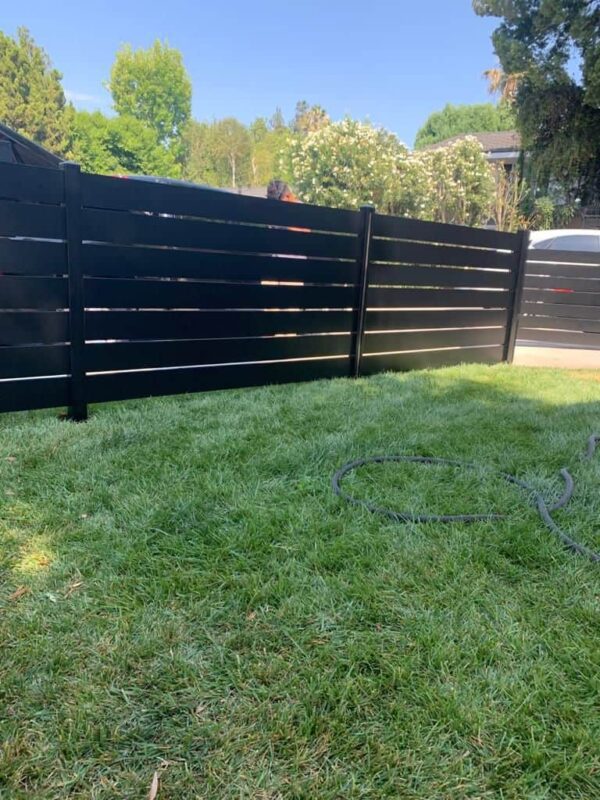 Black Modern aluminum fence