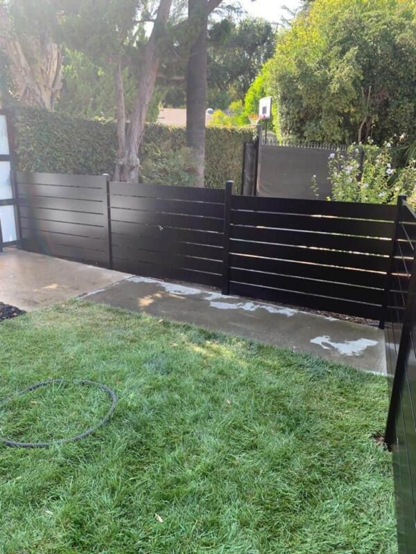 Black Modern aluminum fence